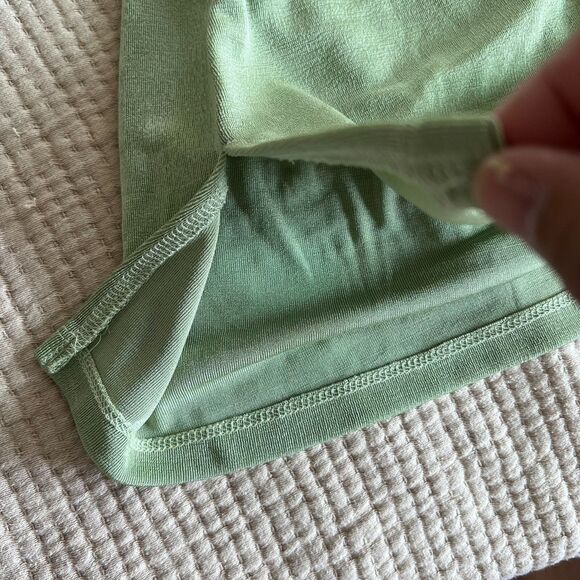 Princess Polly Ribbed Long Sleeve Open Back Mini Bodycon Dress Green Sz. 4 - Picture 9 of 14